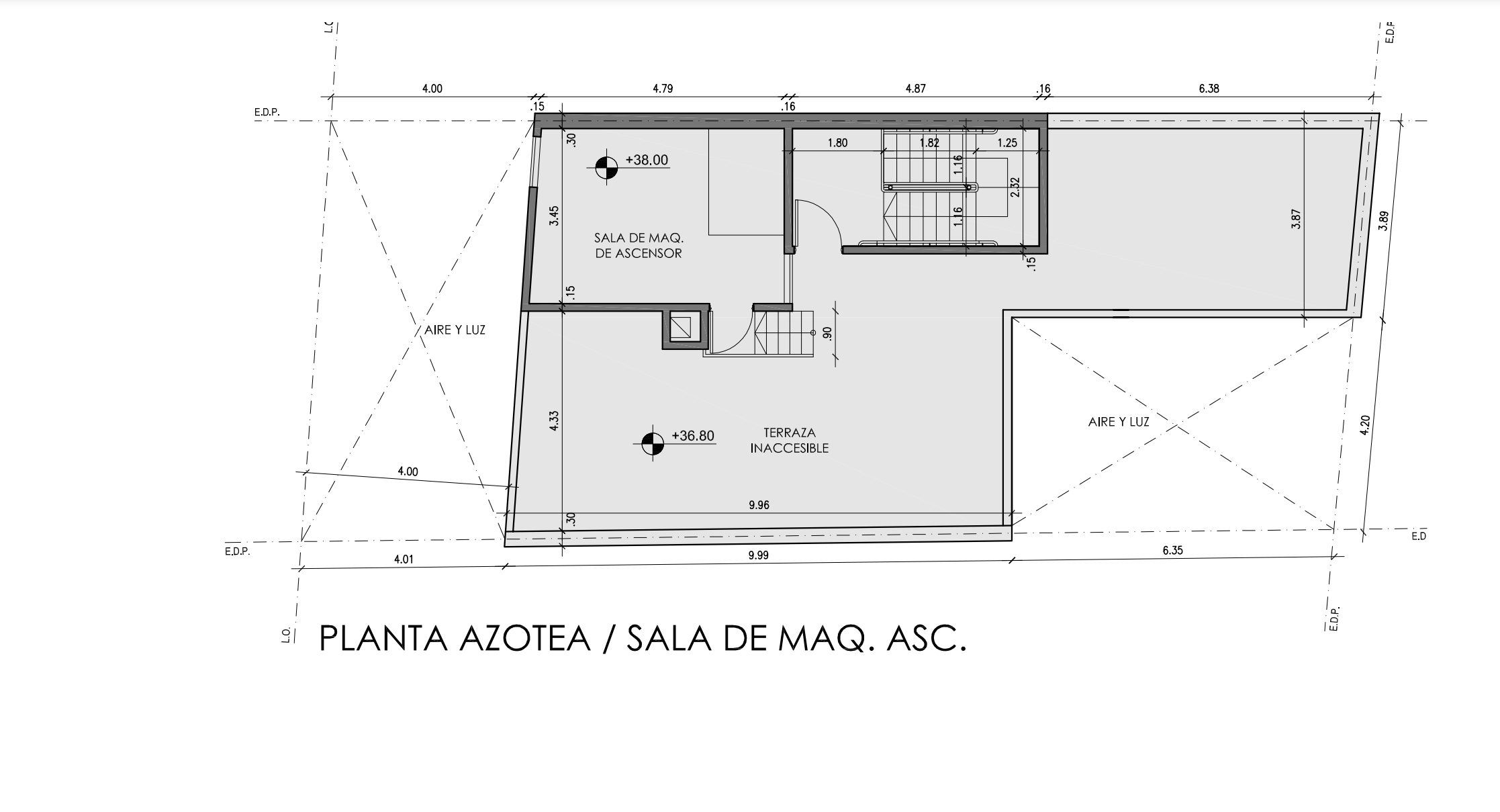 planta azotea:sala de maquinas